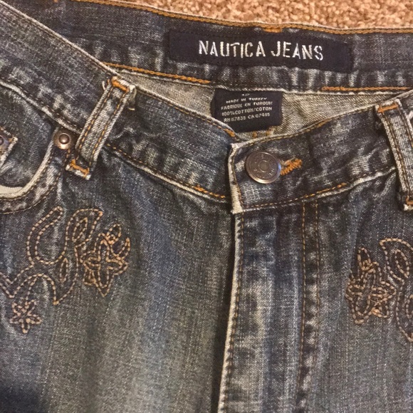 Nautica Embroidered Bootcut Jeans - Picture 2 of 5